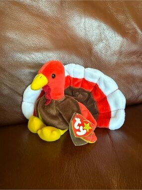 TY Plush Turkey Bird - Red, Brown & Yellow Soft Toy “Gobbles”